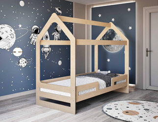 Łóżko dziecięce 180 x 80 cm LEO 2 w 1 - łóżko z dodatkową konstrukcją domku do kreatywnego uzupełnienia