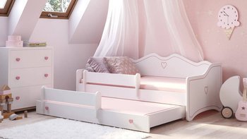 Łóżko podwójne dla dziewczynek EMMA II biały + różowy. Kupuj meble do sypialni w dobrych cench!